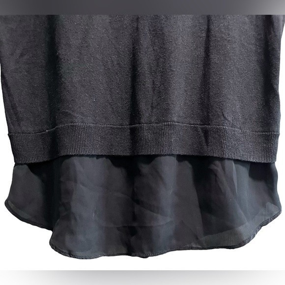 Michael Kors Women's Short Sleeve Black Sweater Top with Sheer Bottom Size Small - Picture 4 of 7
